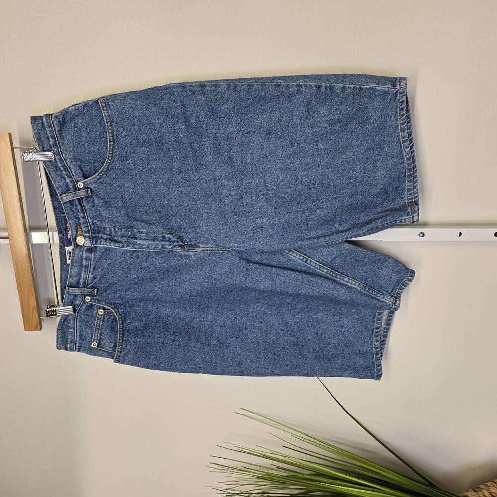 Faded Glory Womens Relaxed Fit Denim Shorts Blue High Rise Size 16 100% Cotton